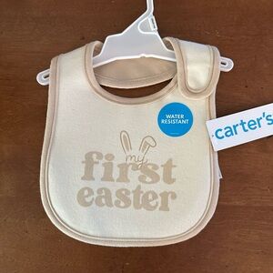 My first Easter teething feeding water resistant bib with Velcro closure